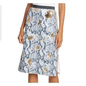 Ted Baker Gray Snake Skin Sequin Skirt sz 3 (US 8)